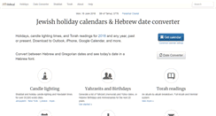 Desktop Screenshot of hebcal.com